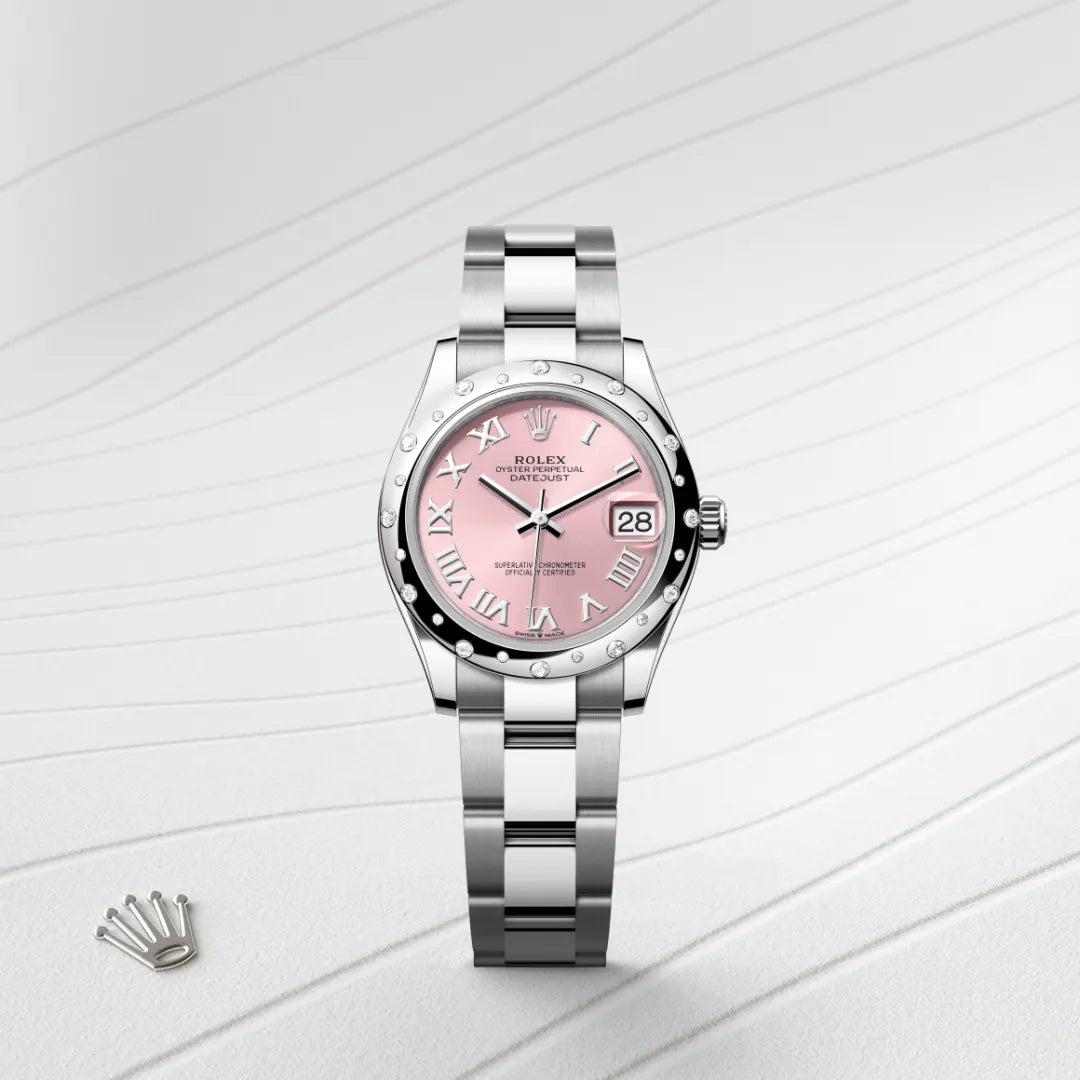 Rolex Datejust 31 Oyster, 31 mm, aço Oystersteel, ouro branco e diamantes M278344RBR-0021 - imagem 1