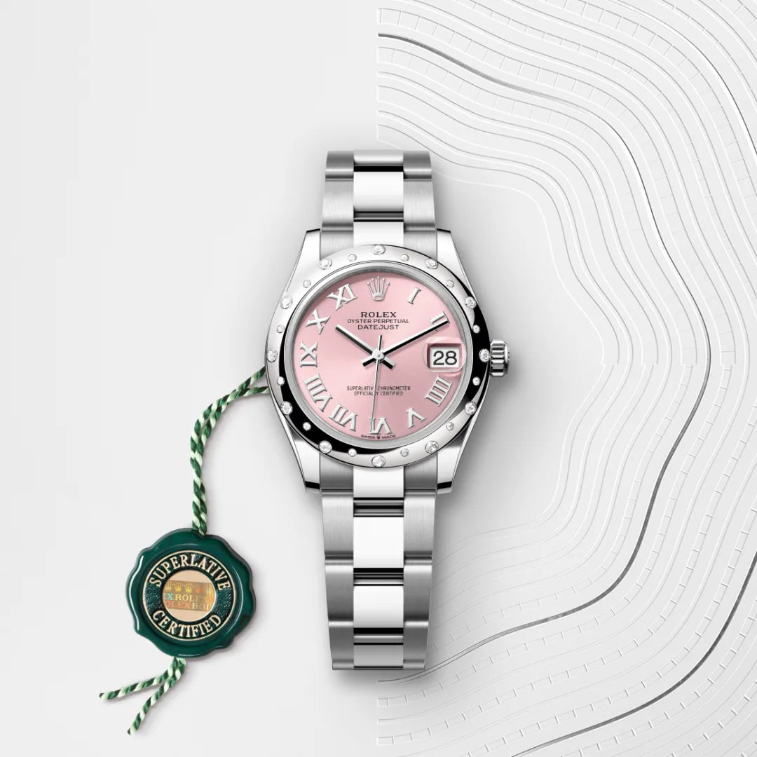 Rolex Datejust 31 Oyster, 31 mm, aço Oystersteel, ouro branco e diamantes M278344RBR-0021 - imagem 3