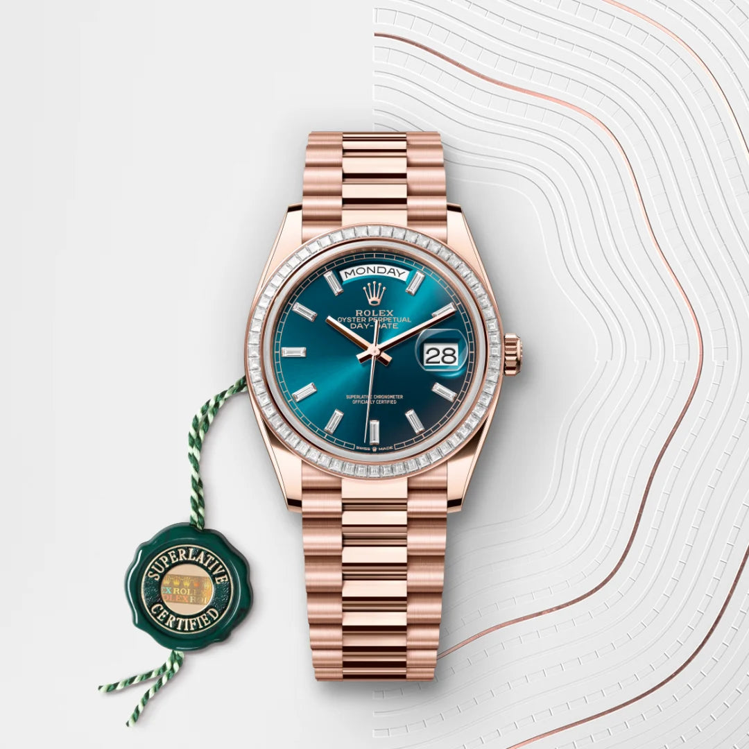 Rolex Day-Date 36 Oyster, 36 mm, ouro Everose e diamantes M128395TBR-0032 - imagem 3