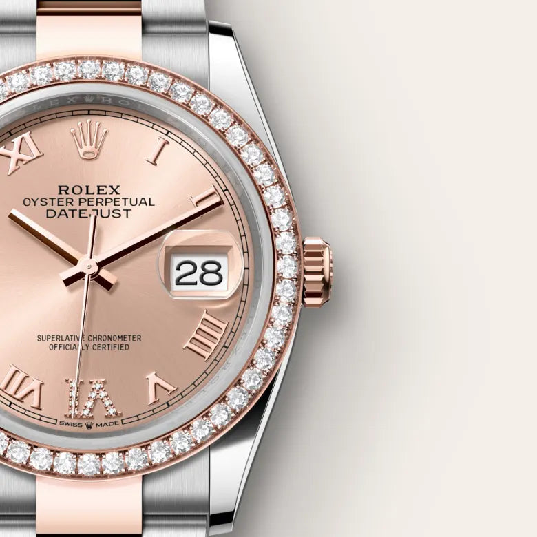 Rolex Datejust 36 Oyster, 36 mm, aço Oystersteel, ouro Everose e diamantes M126281RBR-0016 - imagem 4