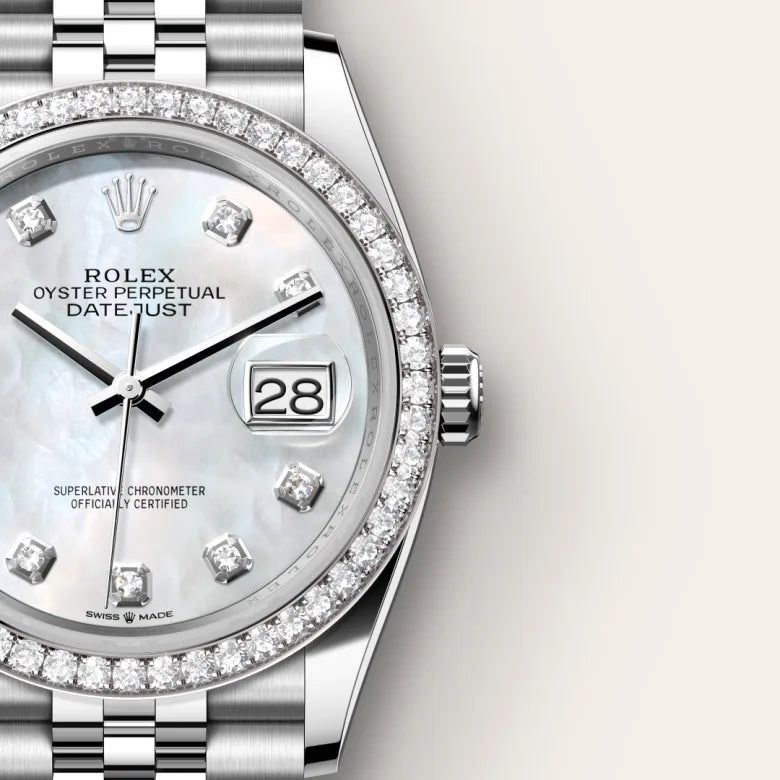 Rolex Datejust 36 Oyster, 36 mm, aço Oystersteel, ouro branco e diamantes M126284RBR-0011 - imagem 4