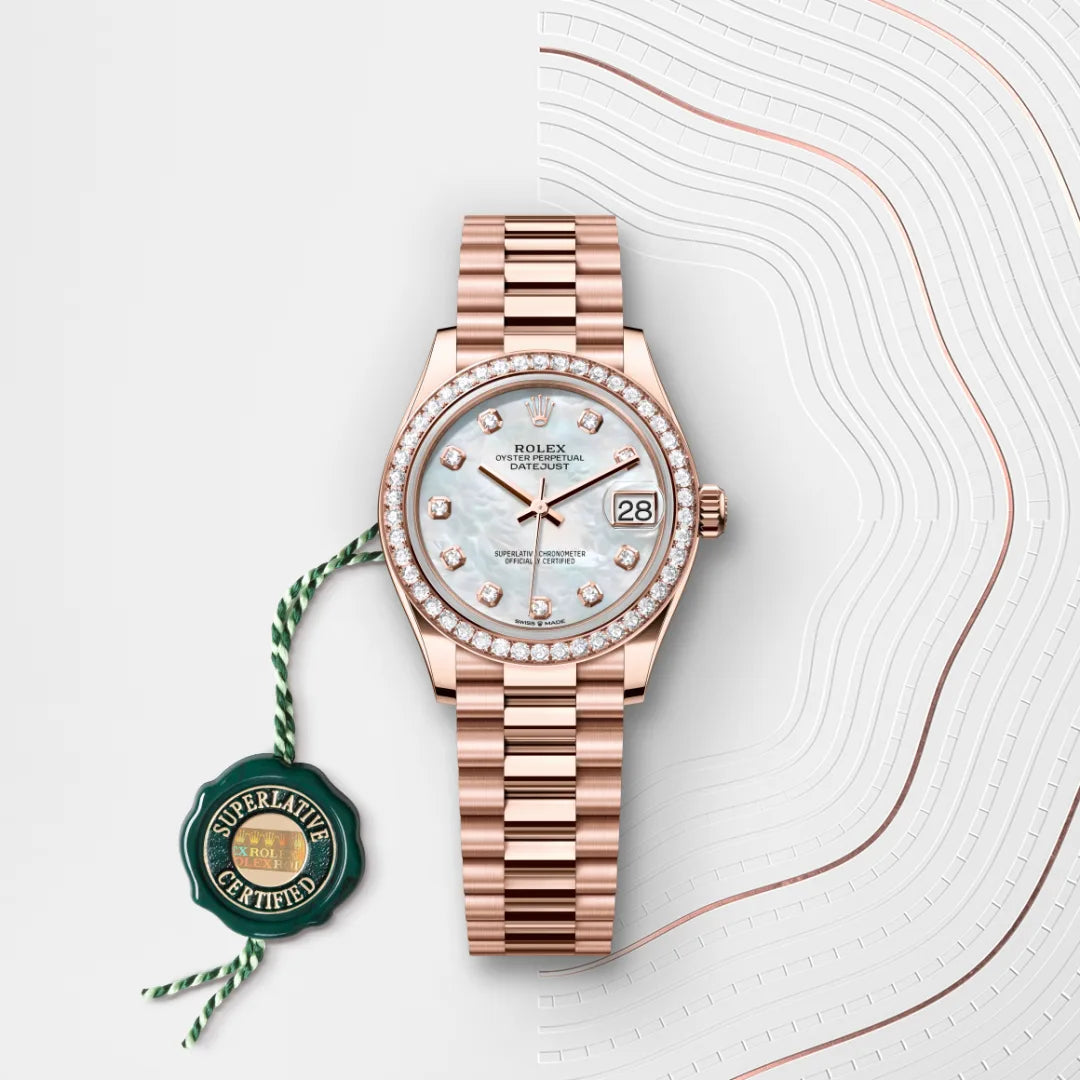 Rolex Datejust 31 Oyster, 31 mm, ouro Everose e diamantes M278285RBR-0005 - imagem 3