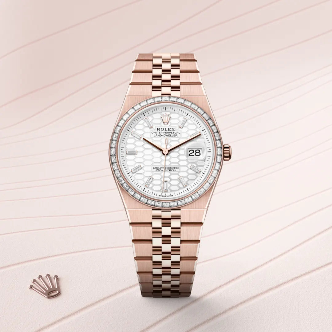 Rolex Land-Dweller 36 Oyster, 36 mm, ouro Everose e diamantes M127285TBR-0002 - imagem 1