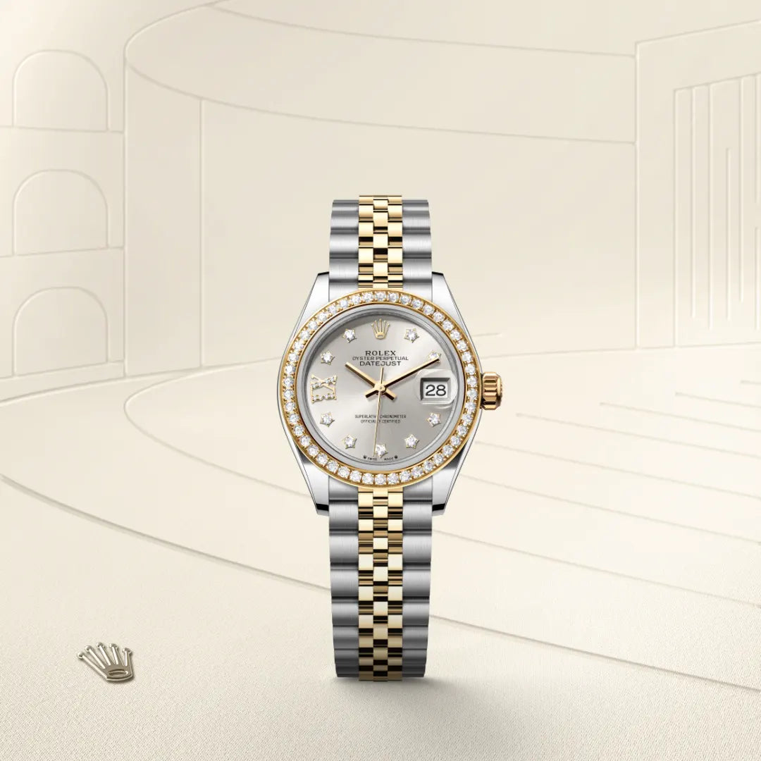 Rolex Lady-Datejust Oyster, 28 mm, aço Oystersteel, ouro amarelo e diamantes M279383RBR-0003 - imagem 1
