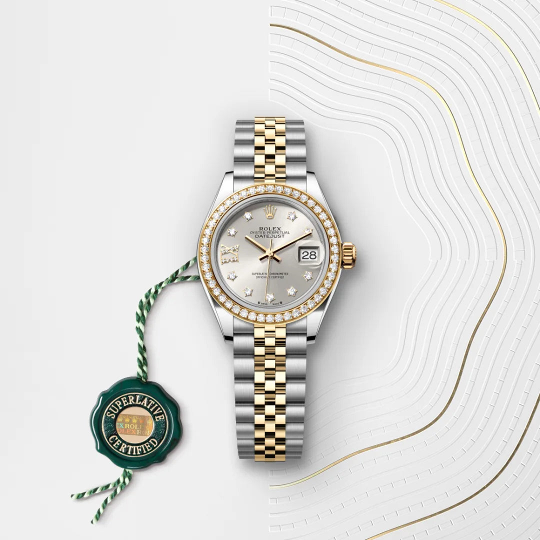 Rolex Lady-Datejust Oyster, 28 mm, aço Oystersteel, ouro amarelo e diamantes M279383RBR-0003 - imagem 3