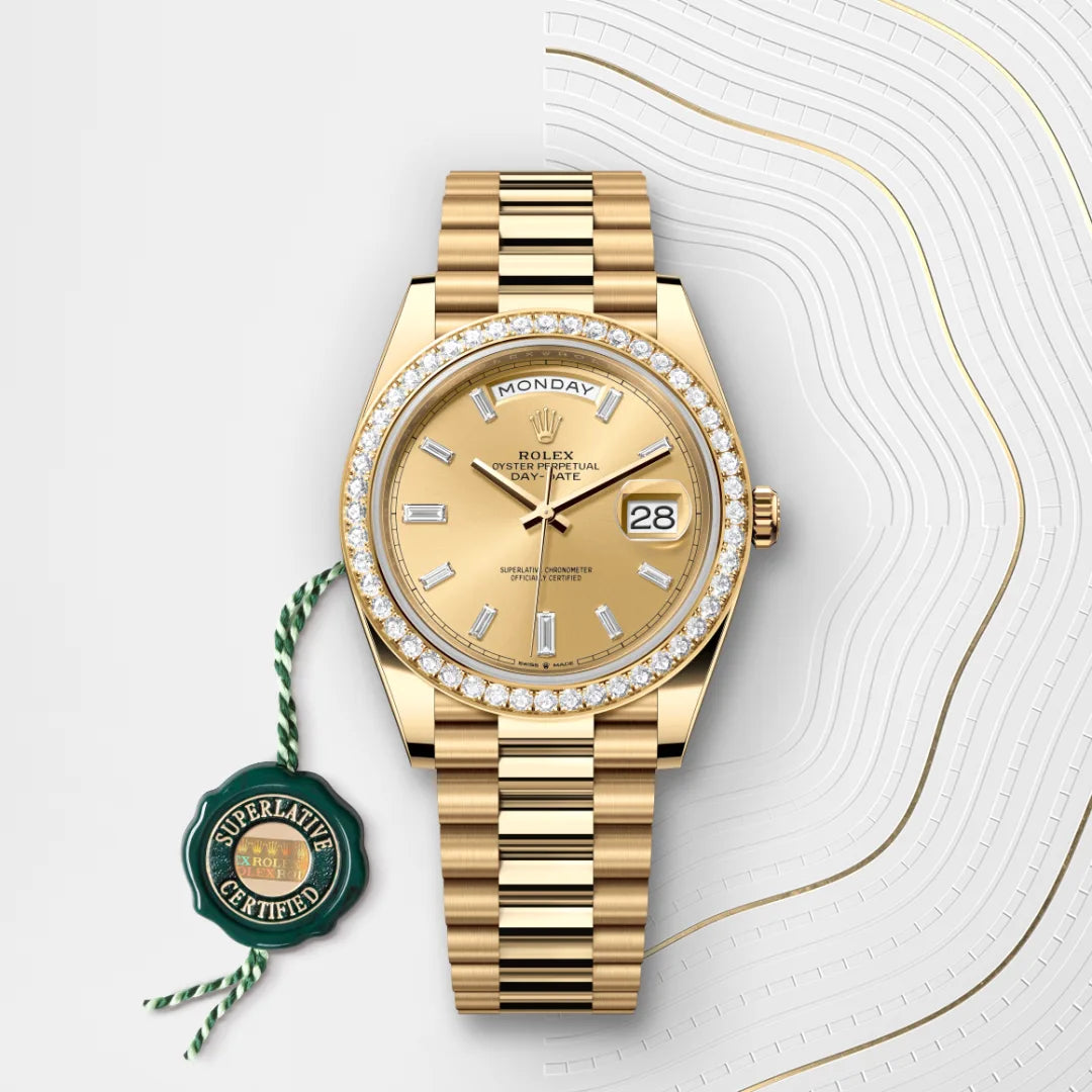 Rolex Day-Date 40 Oyster, 40 mm, ouro amarelo e diamantes M228348RBR-0002 - imagem 3