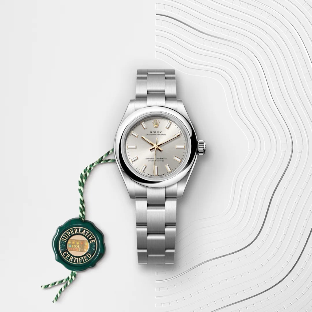 Rolex Oyster Perpetual 28 Oyster, 28 mm, aço Oystersteel M276200-0001 - imagem 3