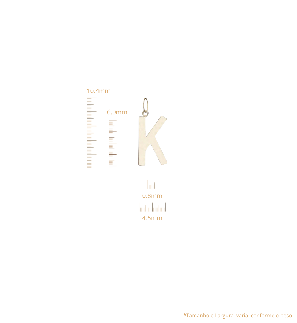 Pingente Letra K