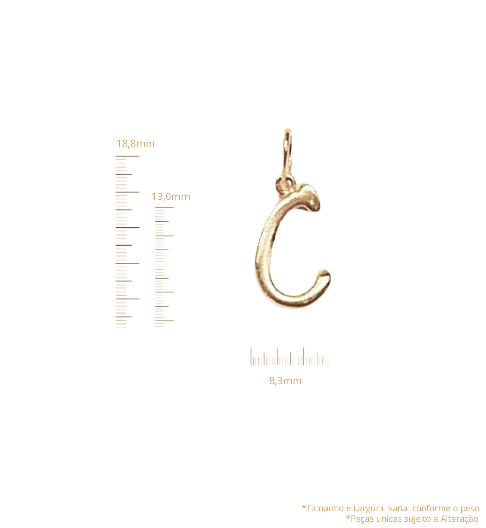 Pingente Letra C