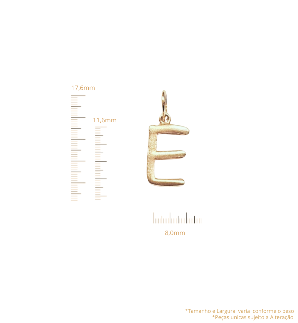 Pingente Letra E