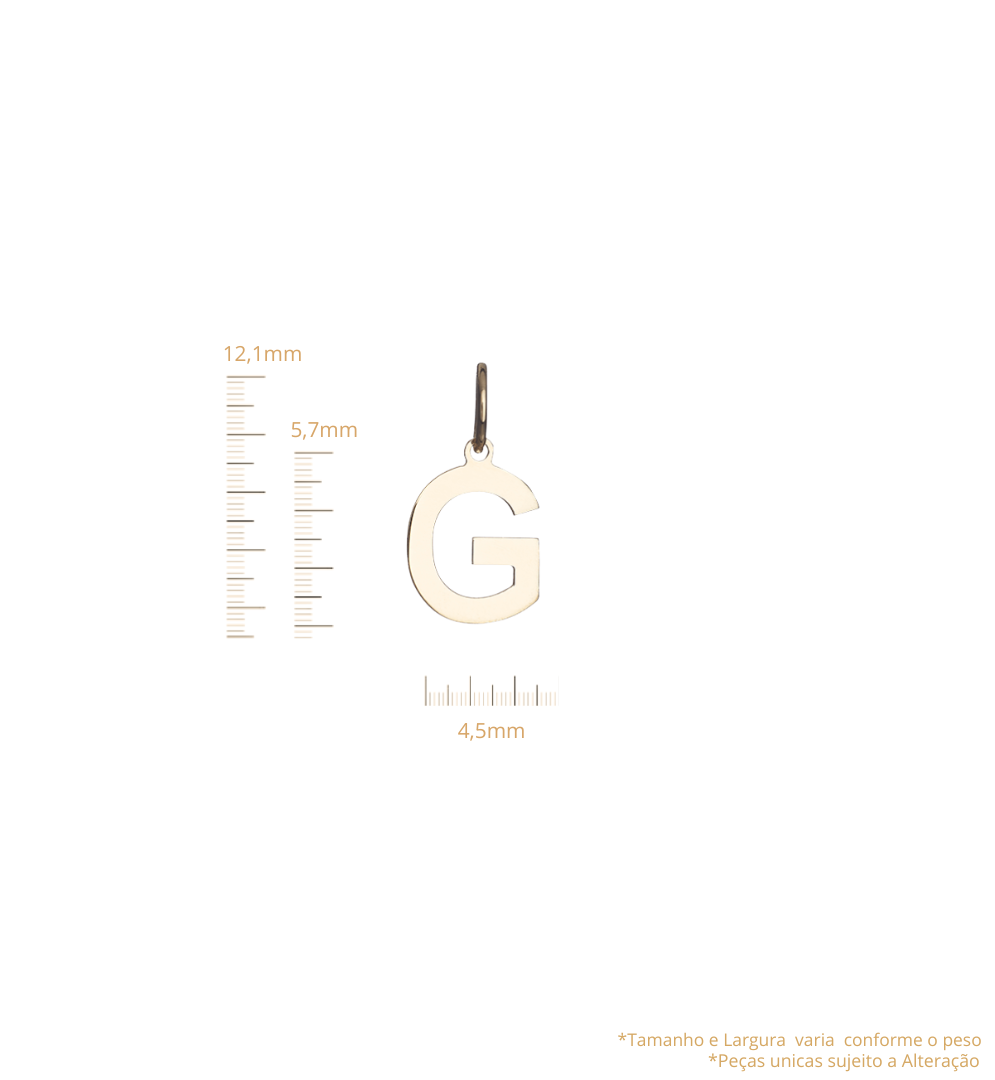Pingente Letra G - Pequeno