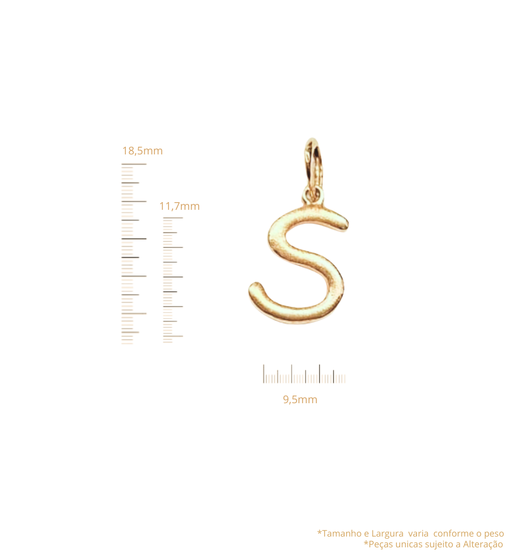 Pingente Letra S