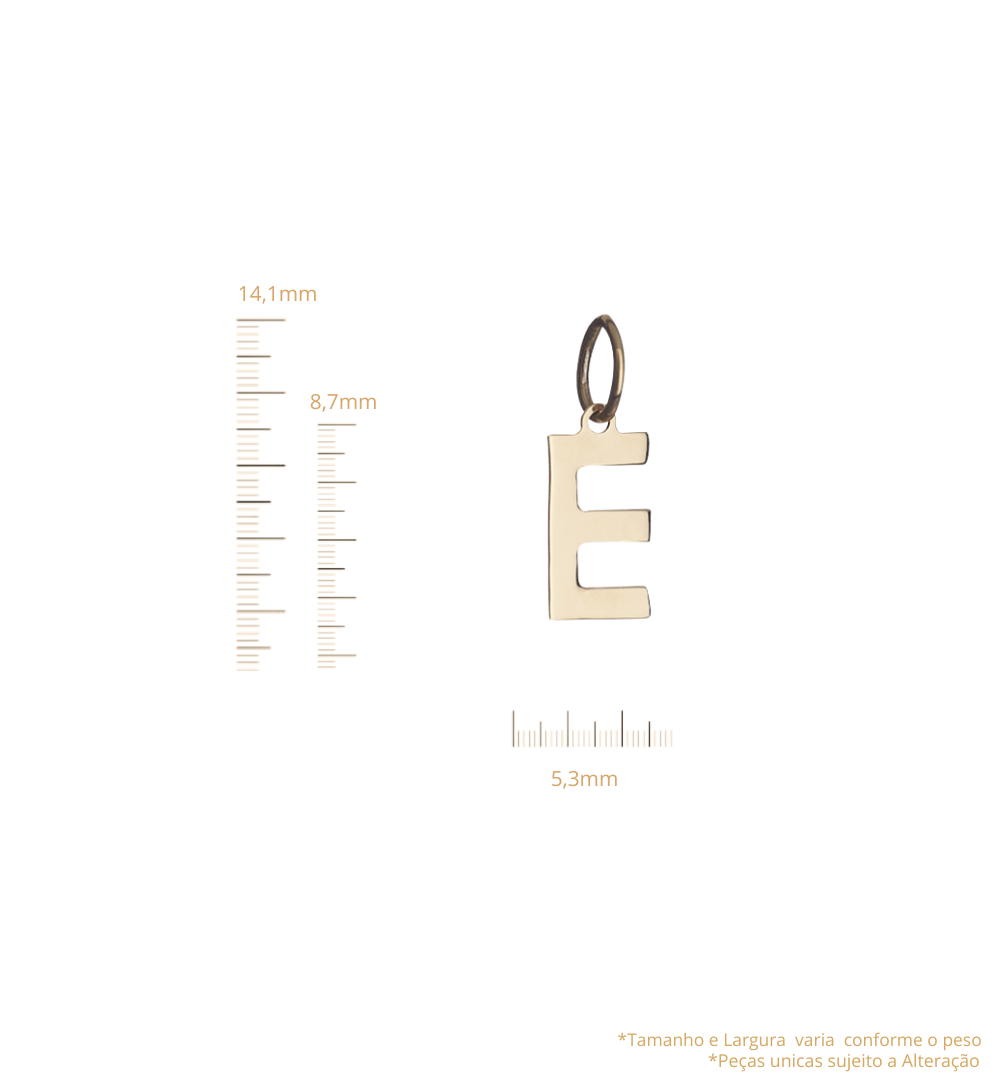 Pingente Letra E - Pequeno