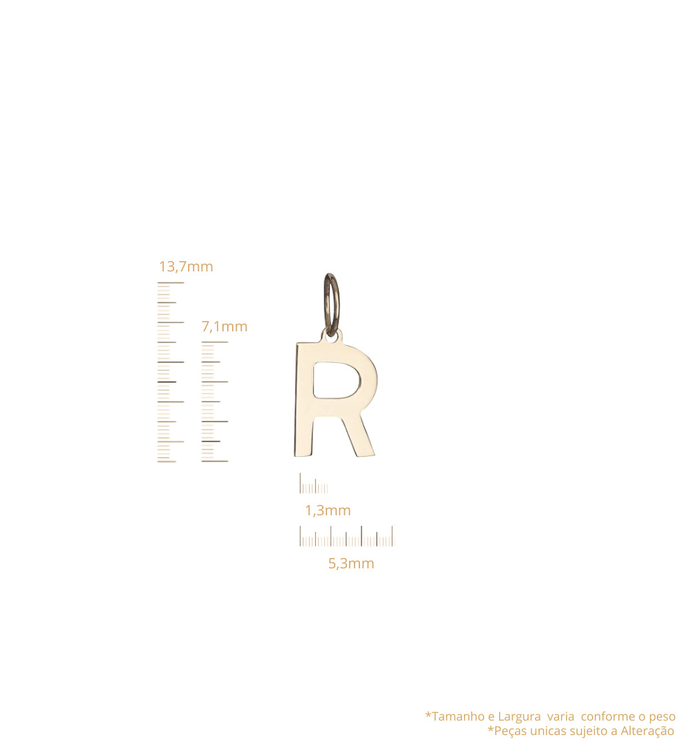 Pingente Letra R - Pequeno