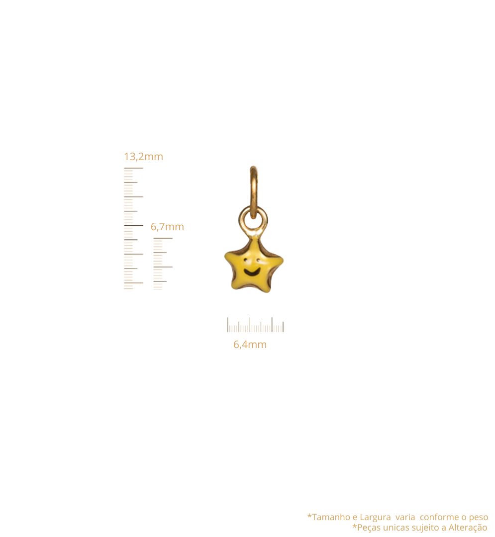Pingente Estrela Esmaltada
