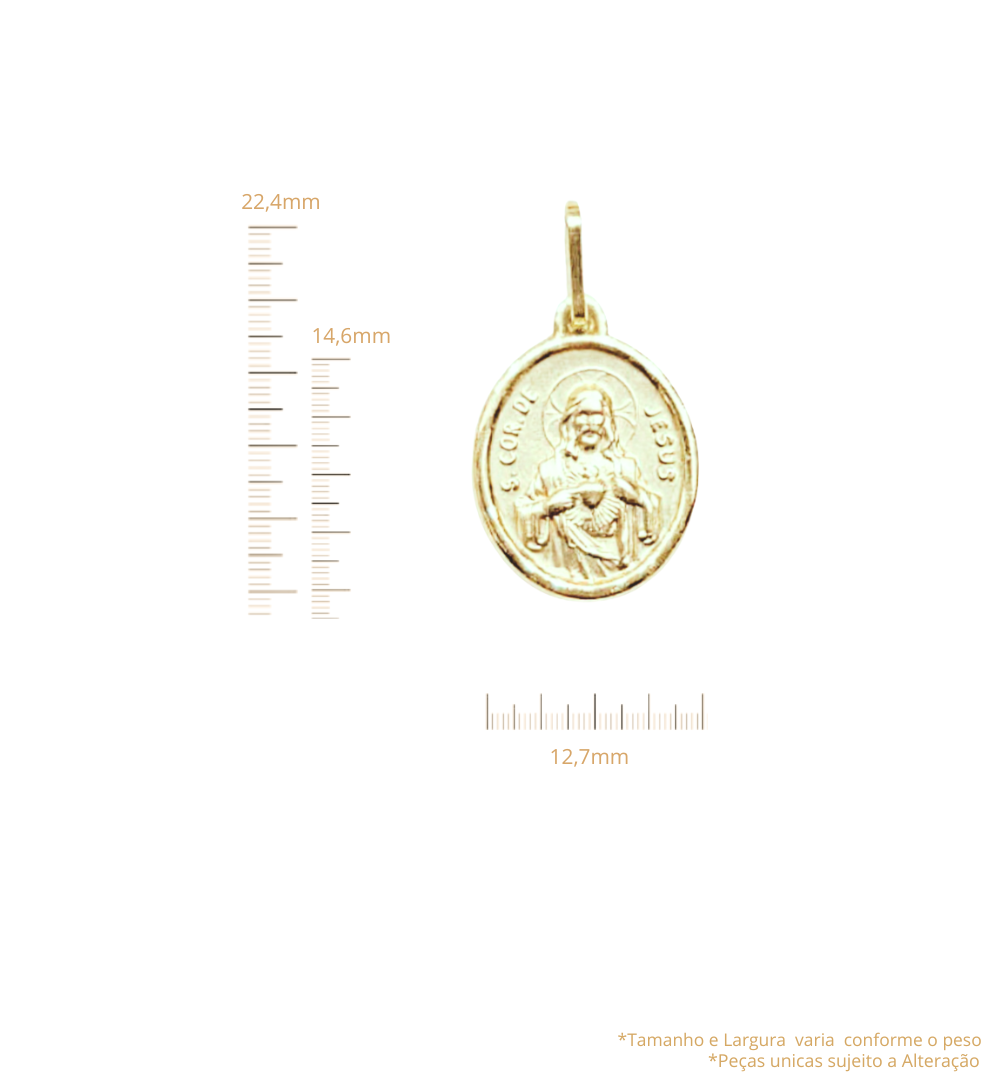 Medalha Sagrado Coração de Jesus e Nossa Senhora do Carmo