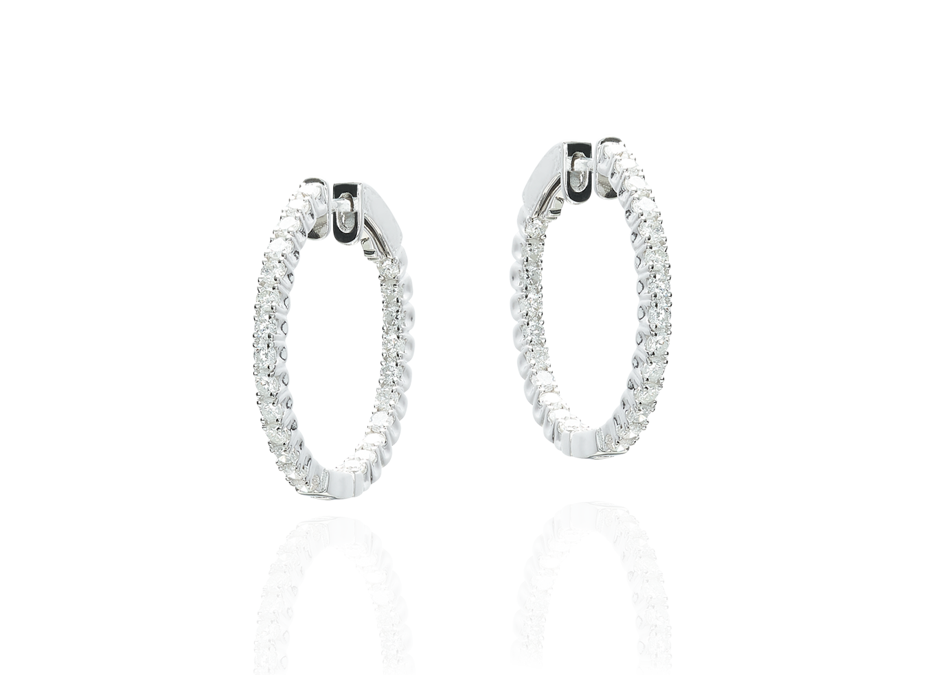 Brinco Argolas com Diamantes