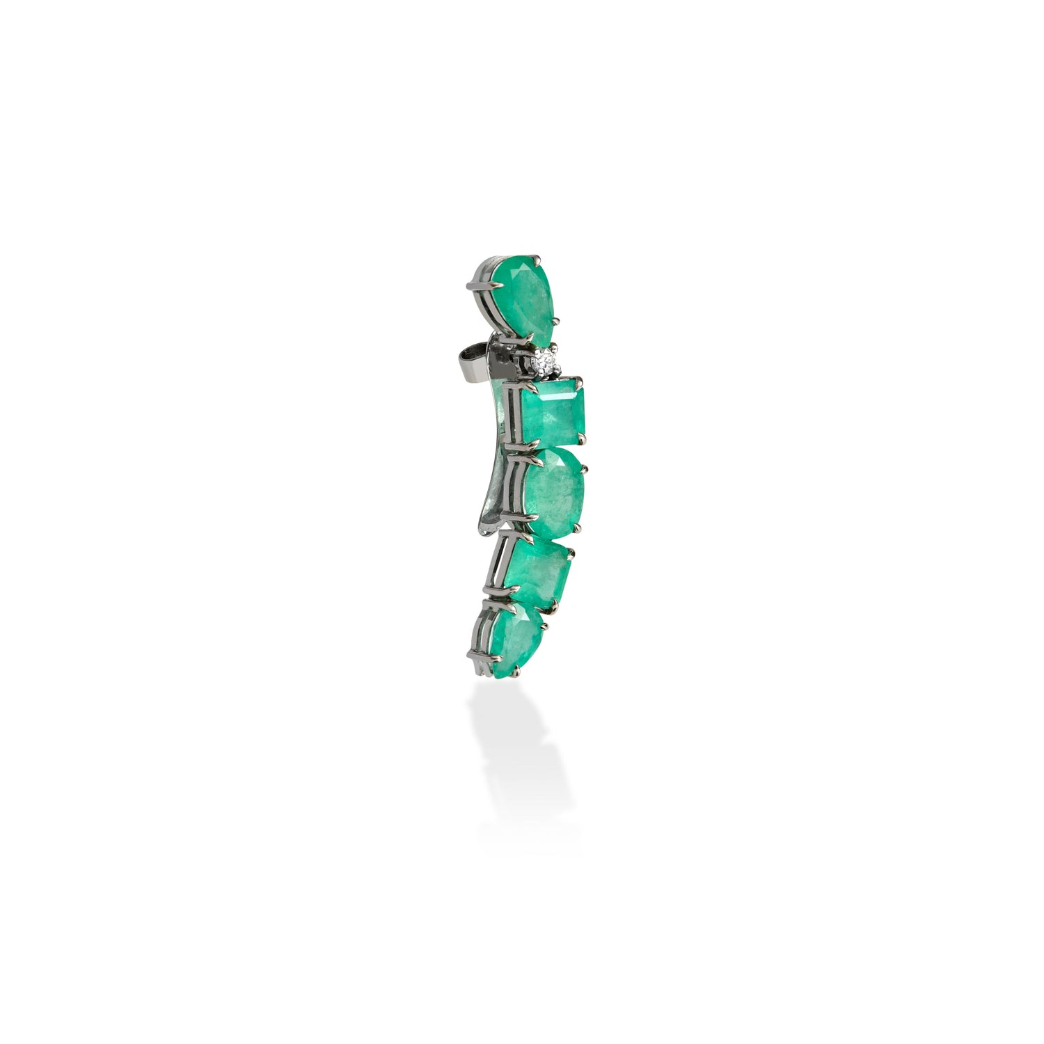 Earcuff de Esmeraldas e Diamantes