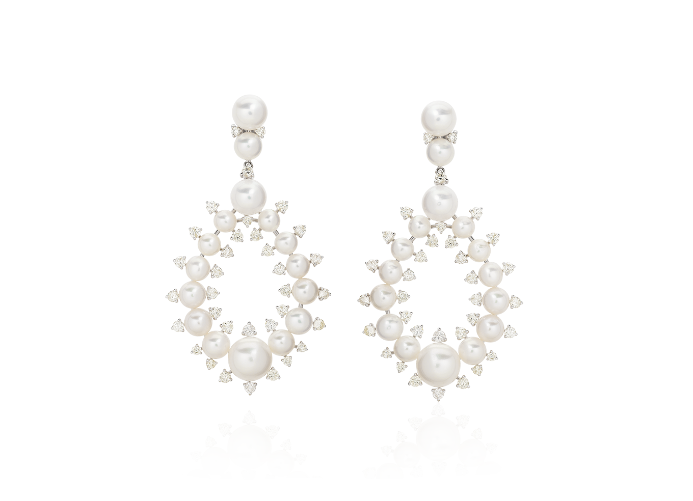 Brinco Perolas e Diamantes
