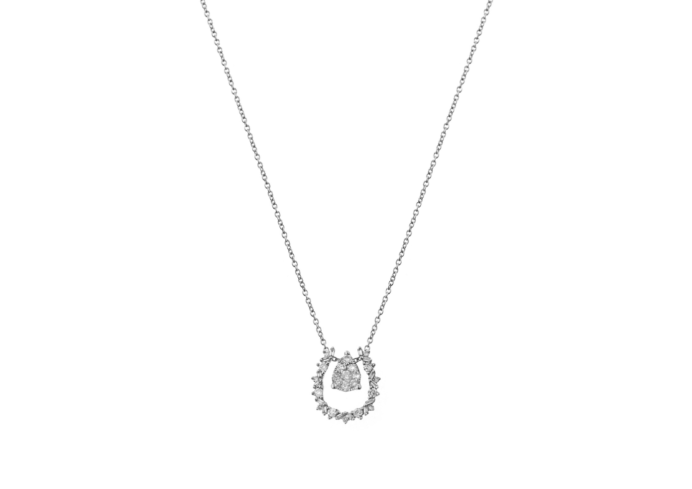 Colar Ferradura com Gota Ilusion