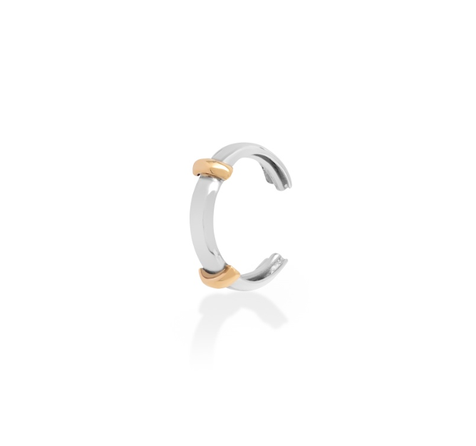 Piercing de Encaixe Ouro Branco e Ouro Amarelo