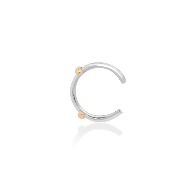 Piercing de Encaixe Ouro Branco e Ouro Amarelo
