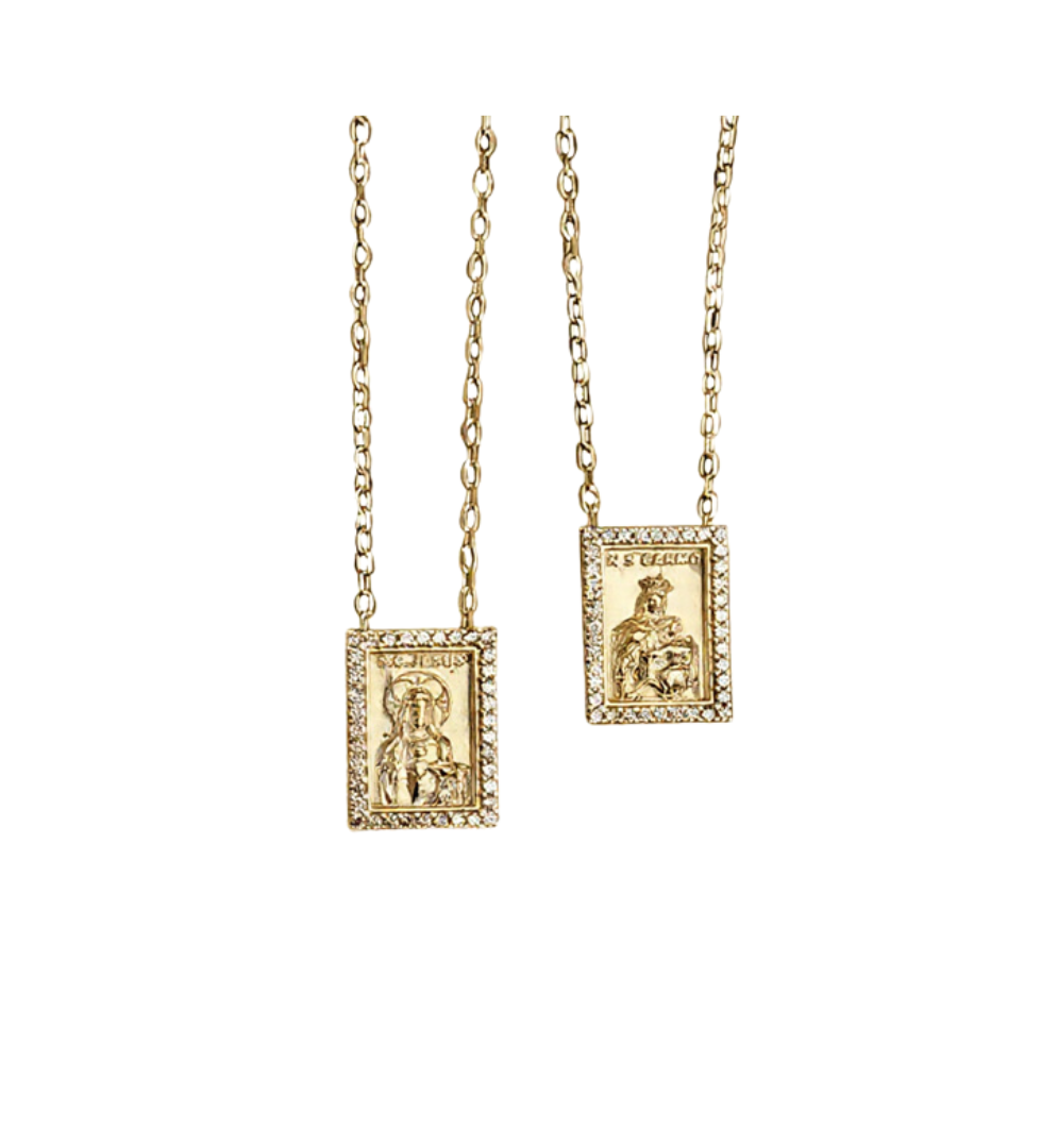 Escapulário Prata com Banho de Ouro Amarelo