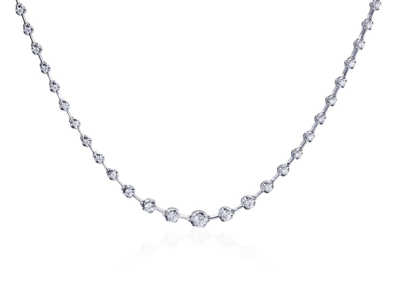 Gargantilha Riviera Diamantes ouro branco
