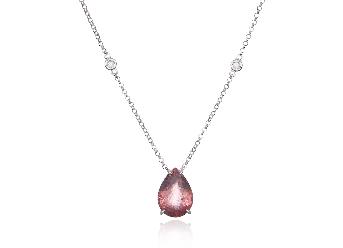 Gargantilha Gota Turmalina Rosa