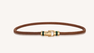 Pulseira de Couro e Ouro 18k - 16:40
