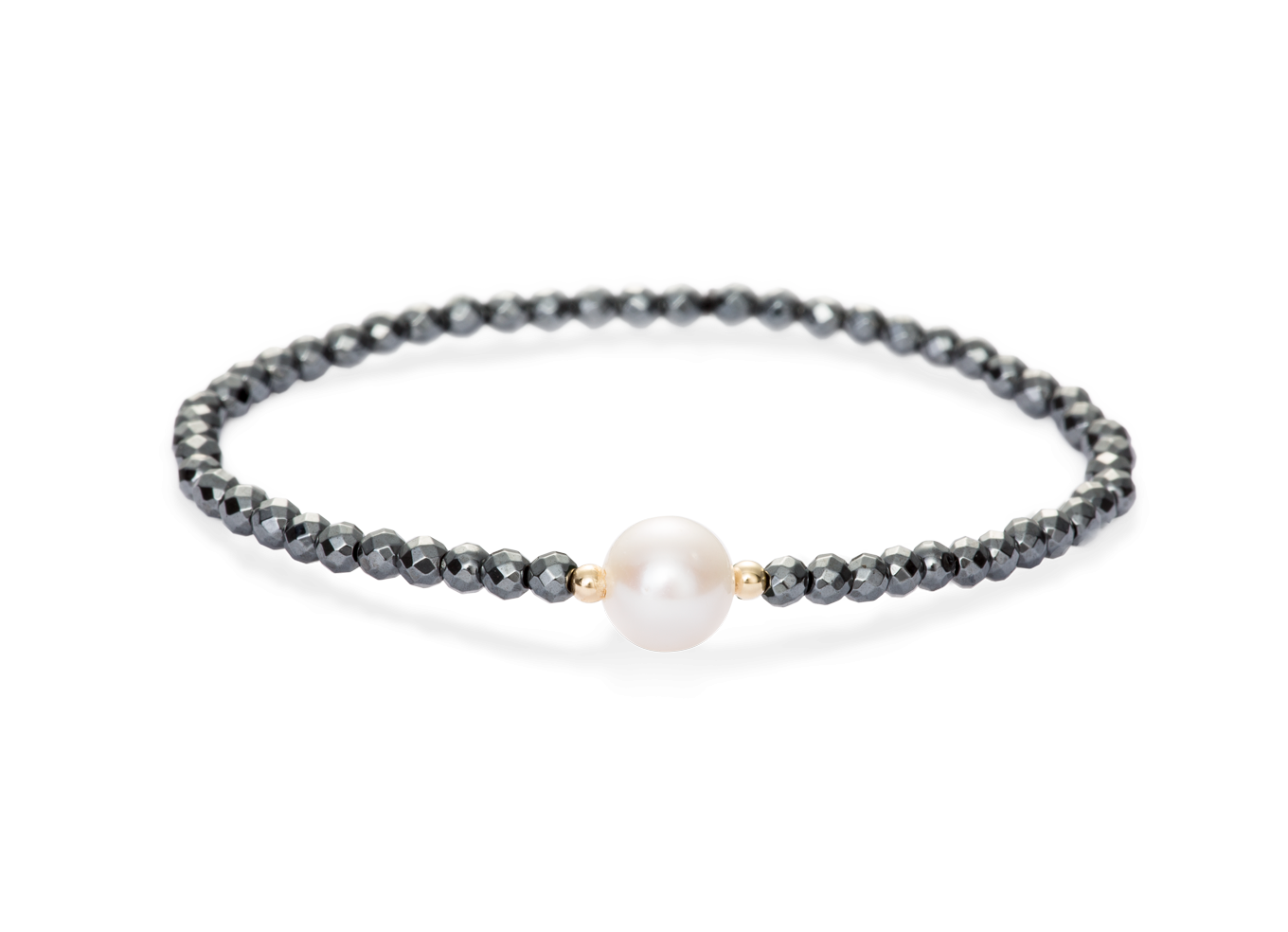 Pulseira Hematitas com Perola