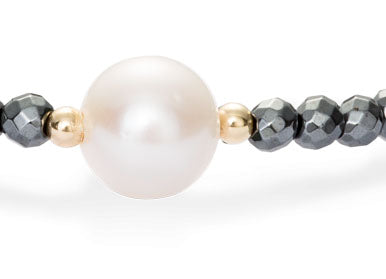 Pulseira Hematitas com Perola