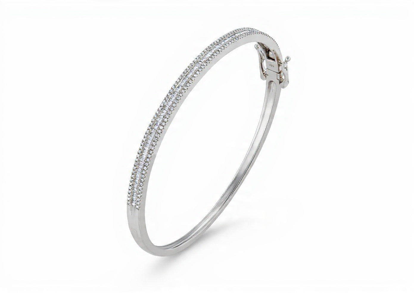 Bracelete em Ouro Branco com Diamantes