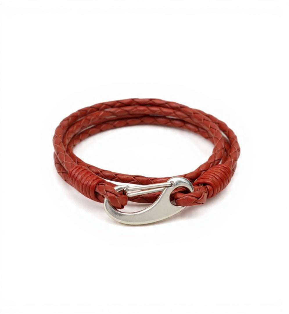 Pulseira Couro Trançado 2 Voltas