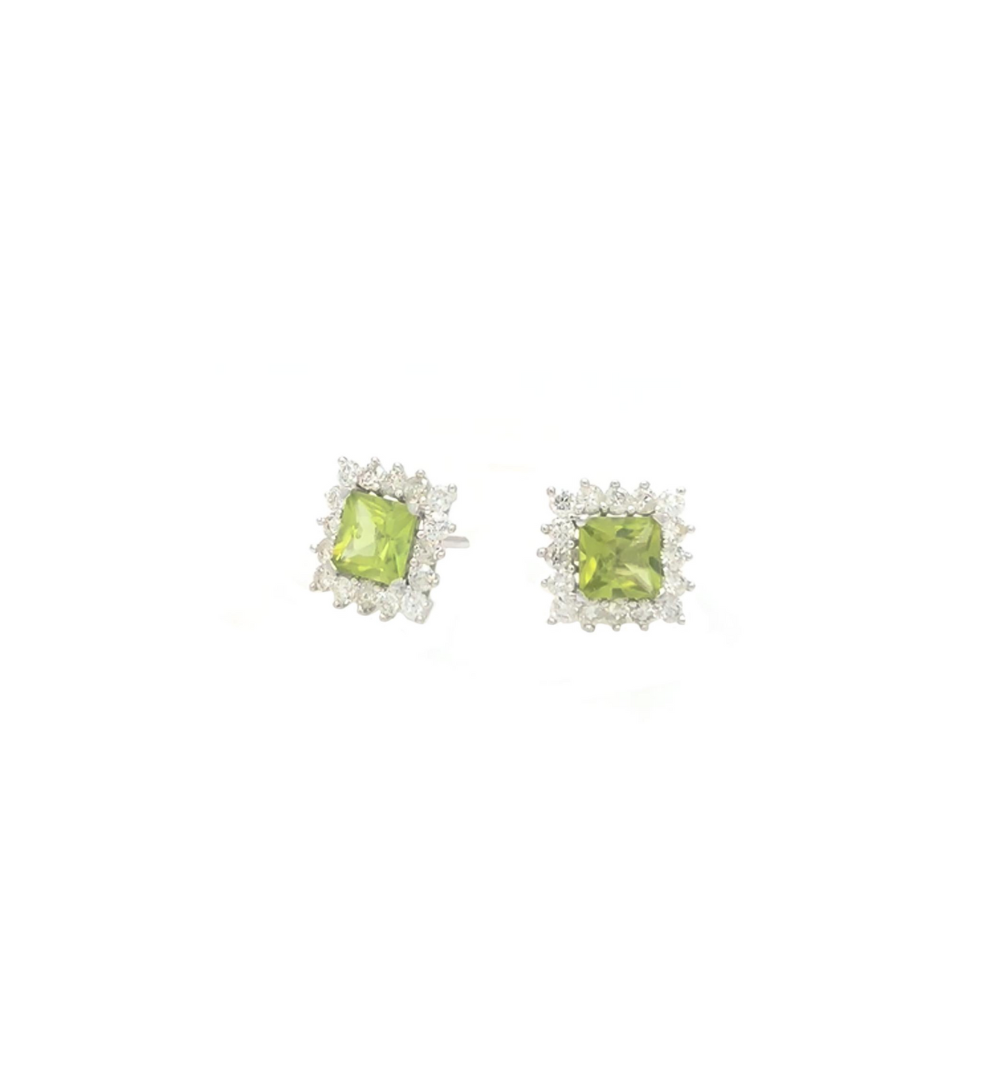 Brinco Peridoto Quadrado