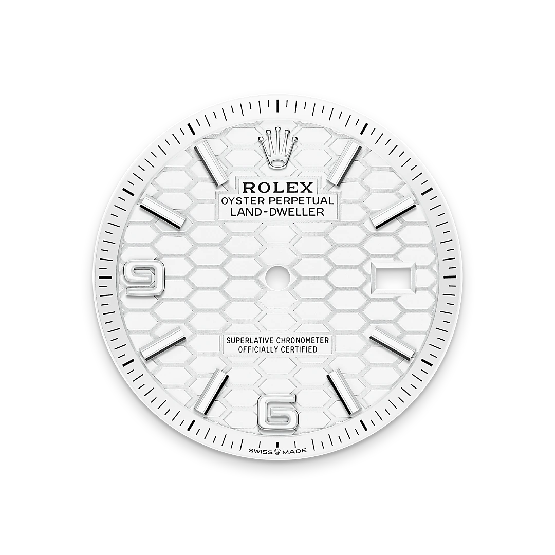 rolex Land-Dweller em Rolesor branco – combinação de aço Oystersteel e ouro branco, M127234-0001 - Montecristo