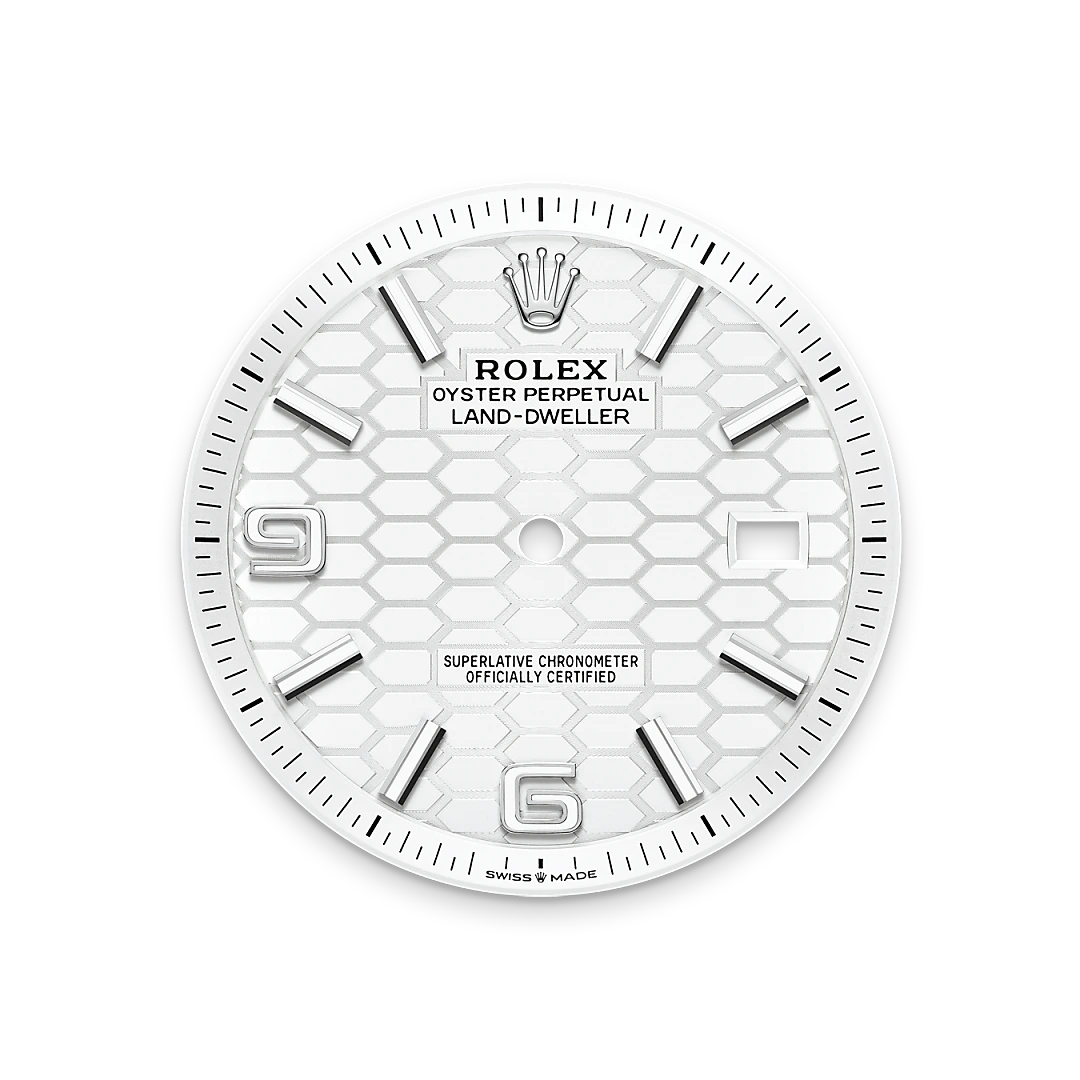 rolex Land-Dweller em Rolesor branco – combinação de aço Oystersteel e ouro branco, M127334-0001 - Montecristo