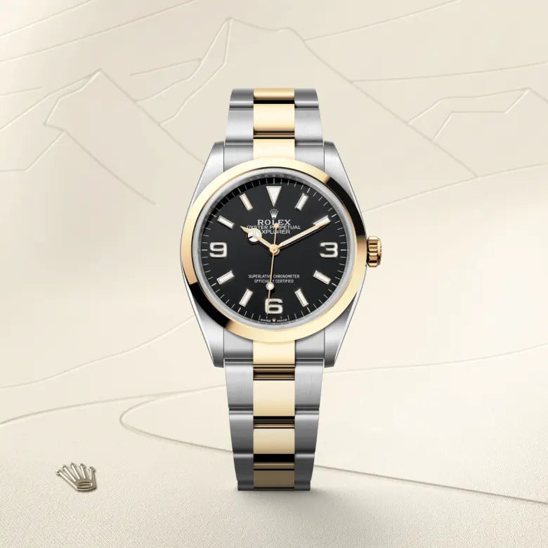 Rolex  Explorer 36 Oyster, 36 mm, aço Oystersteel e ouro amarelo M124273-0001 - imagem 1