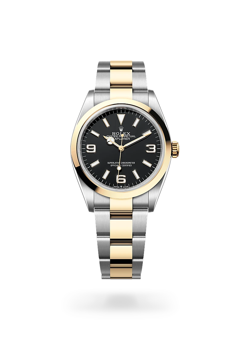 Rolex Explorer in Rolesor amarelo – combinação de aço Oystersteel e ouro amarelo, M124273-0001 - Montecristo