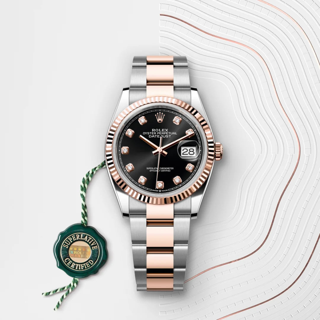 Rolex Datejust 36 Oyster, 36 mm, aço Oystersteel e ouro Everose M126231-0020 - imagem 3