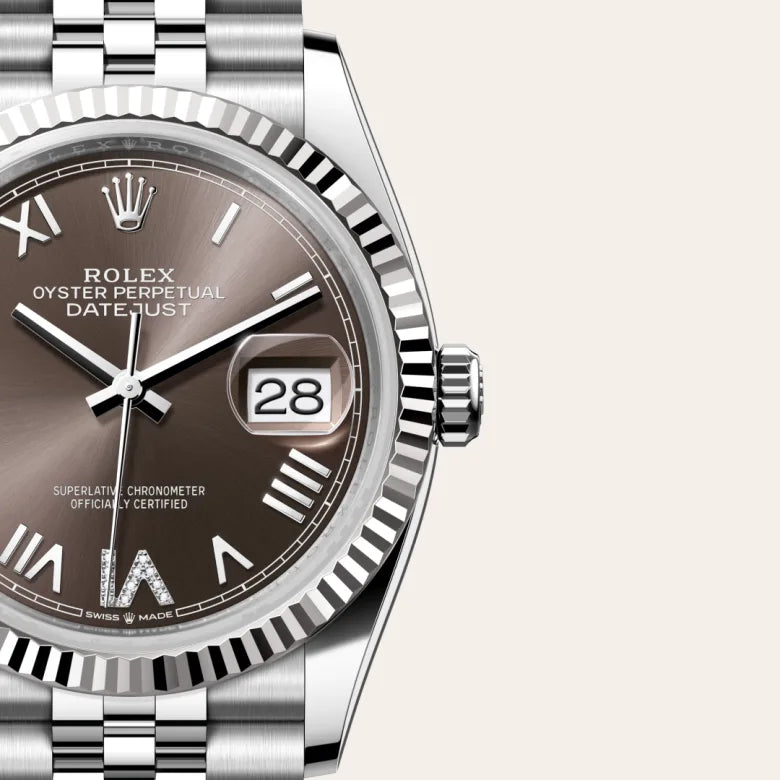 Rolex  Datejust 36 Oyster, 36 mm, aço Oystersteel e ouro branco M126234-0071 - imagem 3