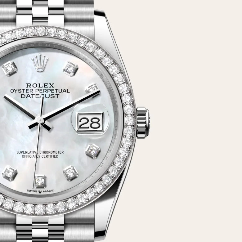 Rolex Datejust 36 Oyster, 36 mm, aço Oystersteel, ouro branco e diamantes M126284RBR-0011 - imagem 3