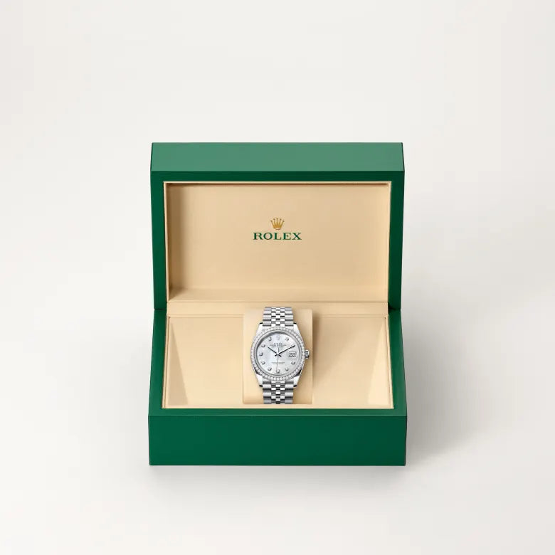 Rolex Datejust 36 Oyster, 36 mm, aço Oystersteel, ouro branco e diamantes M126284RBR-0011 - imagem 2