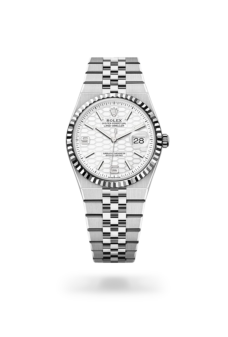 Rolex Land-Dweller in Rolesor branco – combinação de aço Oystersteel e ouro branco, M127234-0001 - Montecristo