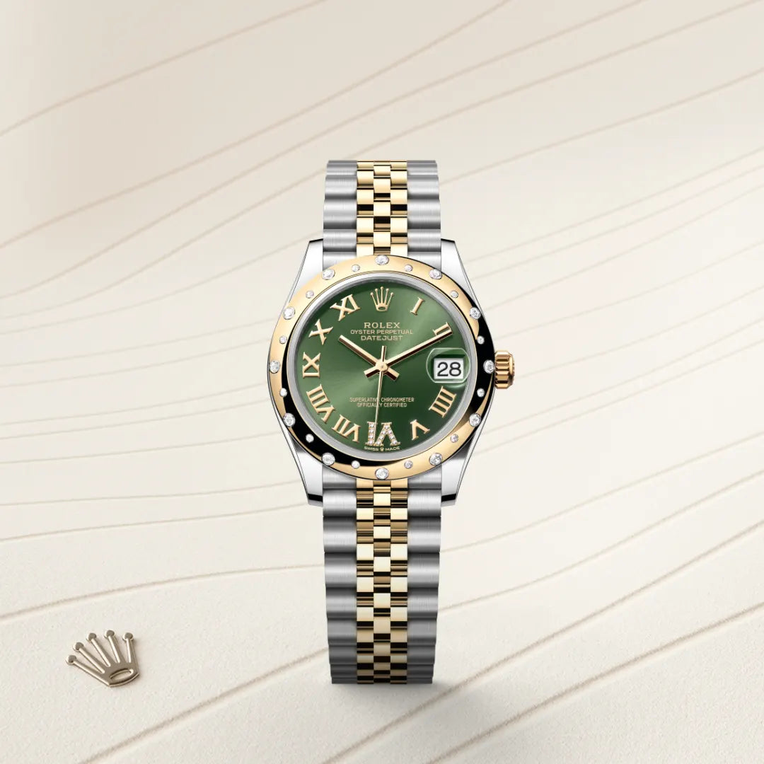 Rolex Datejust 31 Oyster, 31 mm, aço Oystersteel, ouro amarelo e diamantes M278343RBR-0016 - imagem 1