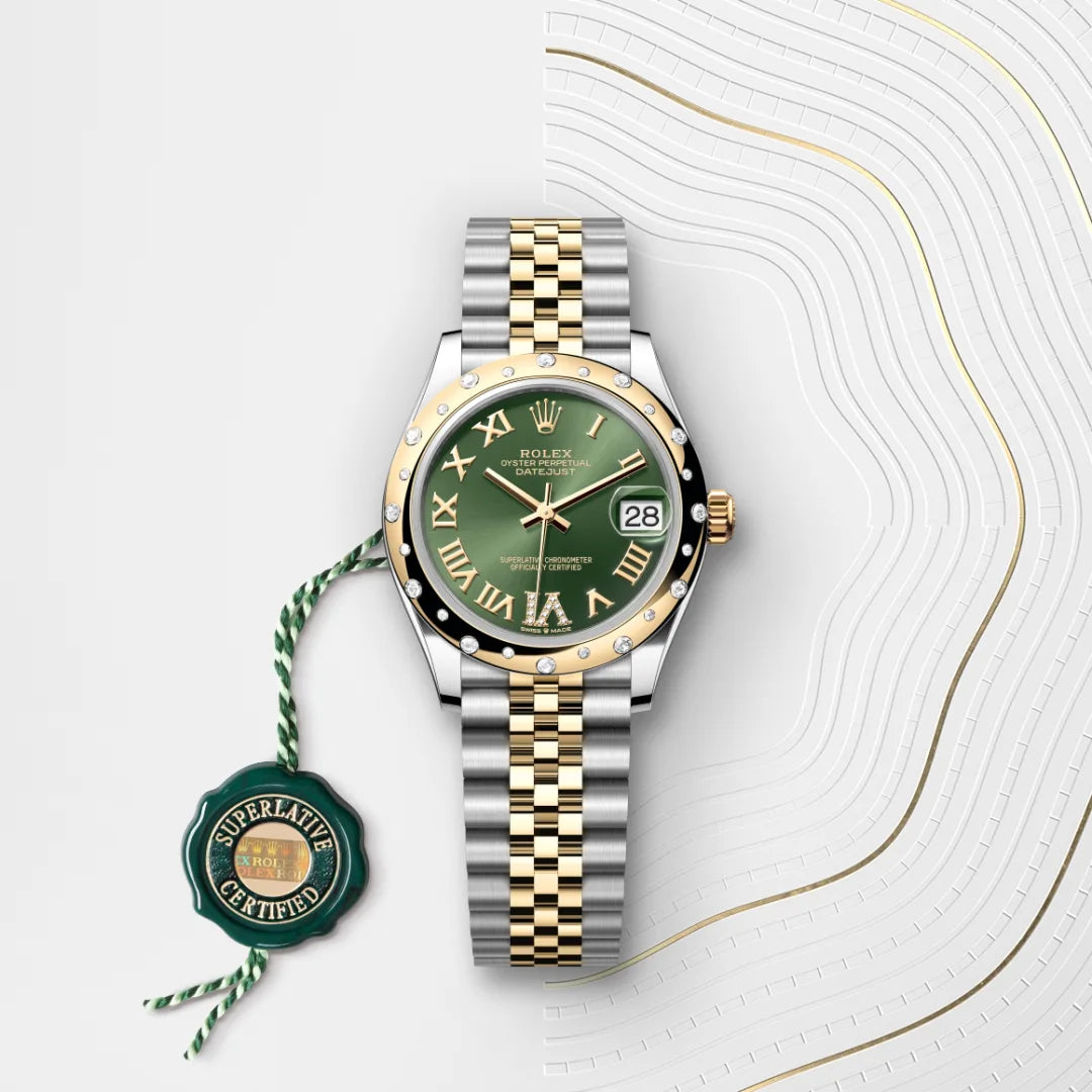 Rolex Datejust 31 Oyster, 31 mm, aço Oystersteel, ouro amarelo e diamantes M278343RBR-0016 - imagem 3