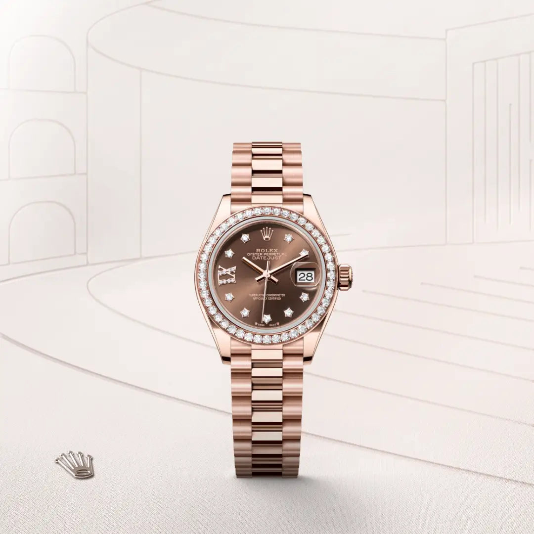 Rolex Lady-Datejust Oyster, 28 mm, ouro Everose e diamantes M279135RBR-0001 - imagem 1