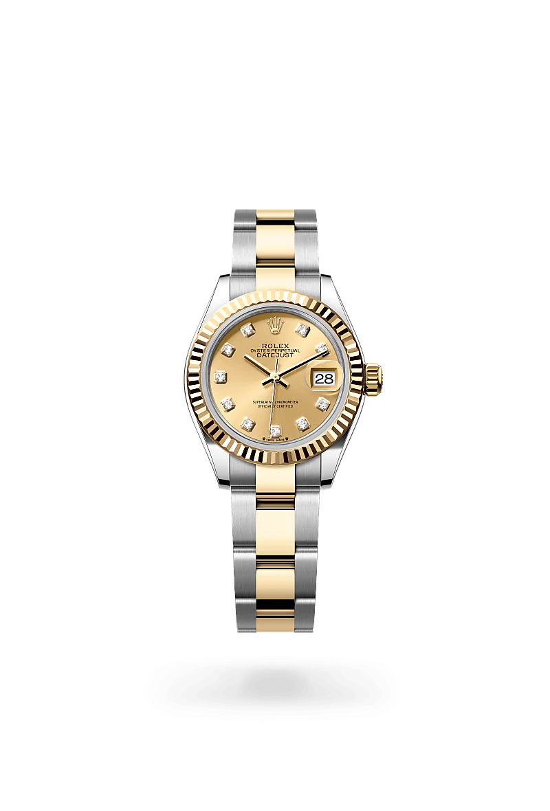 Rolex Lady-Datejust Oyster, 28 mm, aço Oystersteel e ouro amarelo M279173-0012