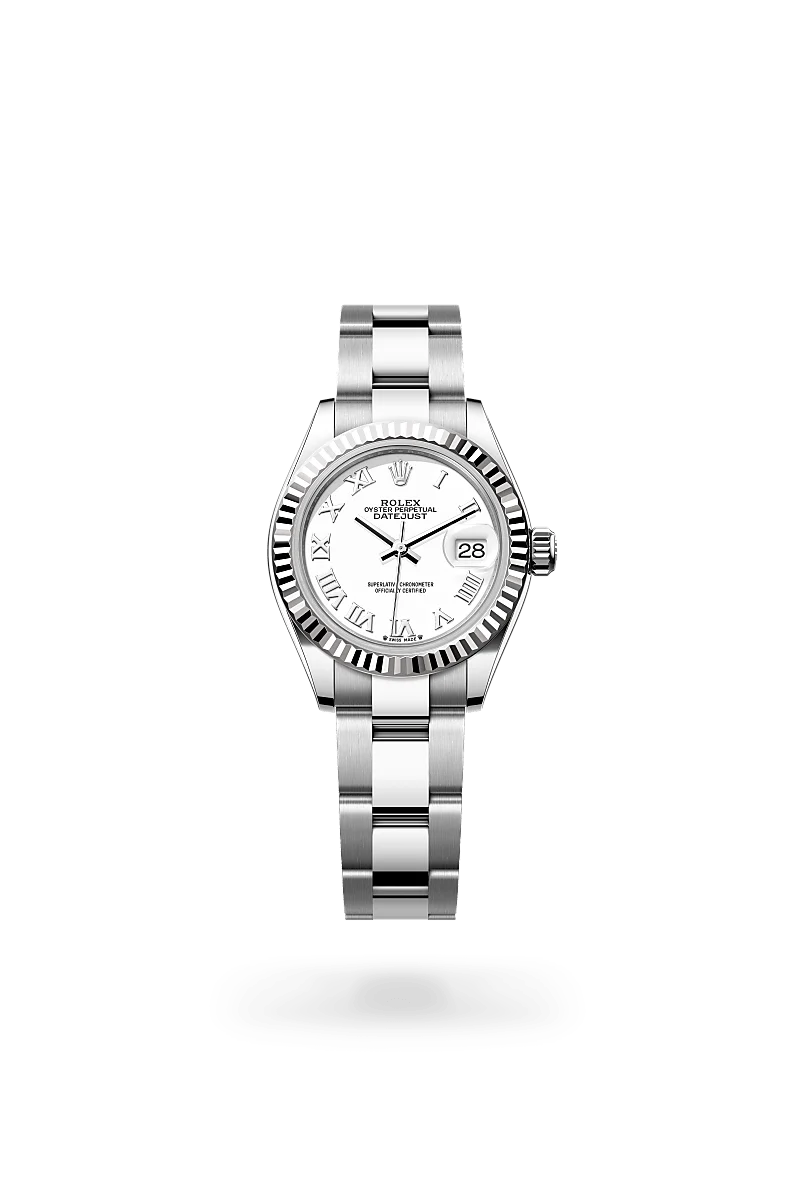 Rolex Lady-Datejust Oyster, 28 mm, aço Oystersteel e ouro branco M279174-0020
