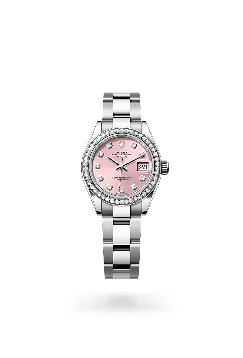 Rolex Lady-Datejust Oyster, 28 mm, aço Oystersteel, ouro branco e diamantes M279384RBR-0004